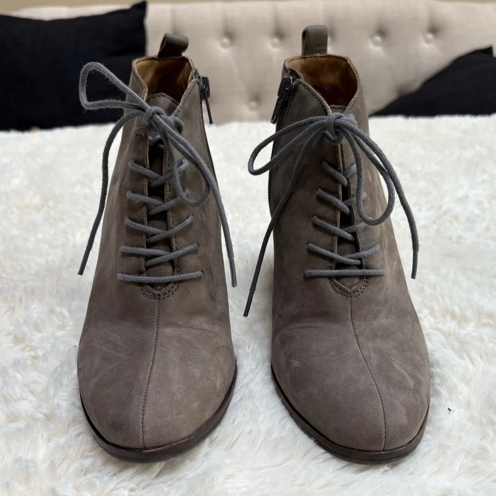 Lucky Brand Gray Suede Wedge Booties